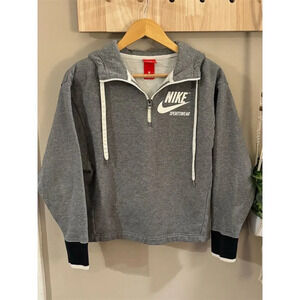 Nike Women's XS Gray 1/4 Zip Pullover Hoodie Casual Long Sleeve